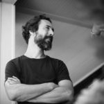 Storyteller Aaron Henkin in a black-and-white photo