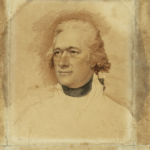A partially completed painting of Alexander Hamilton by Walter Robertson.
